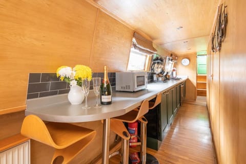 Edinburgh - Houseboats Docked boat in Edinburgh