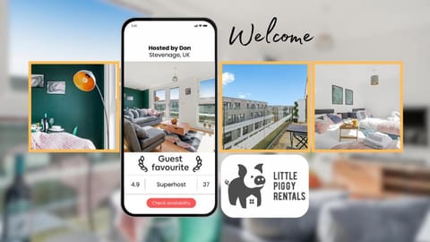 1 Bedroom Penthouse Apartment By Littlepiggyrentals Short Lets & Serviced Accommodation Stevenage With Balcony & Fast WiFi Apartment in Stevenage