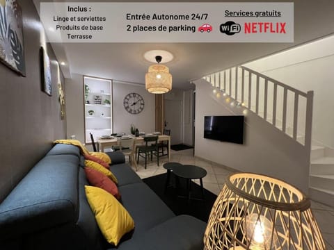 T3 Duplex➽ARMADA 2023➽ Parking➽ Entrée autonome Apartment in Rouen