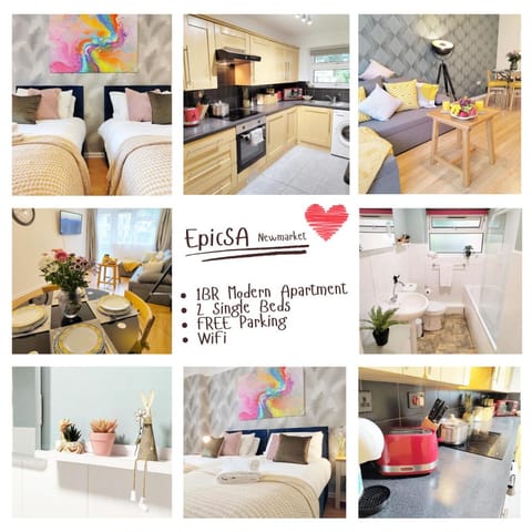 2 Single Beds, 1 BR Apartment Apartment in Forest Heath District