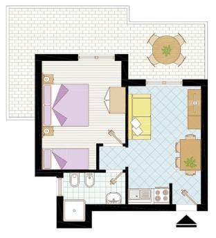 Modern two room aparment surrounded by trees in the city center Apartment in Bibione