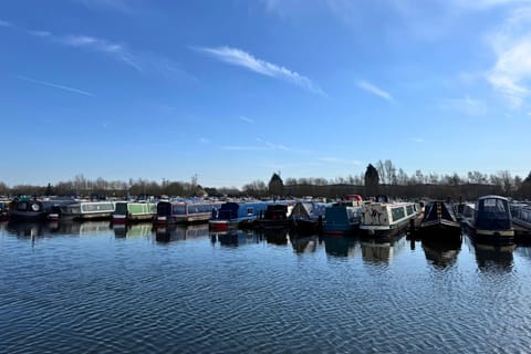 The Swan Floatel by Oracle Docked boat in South Derbyshire District