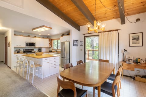 Dining area is near the kitchen.