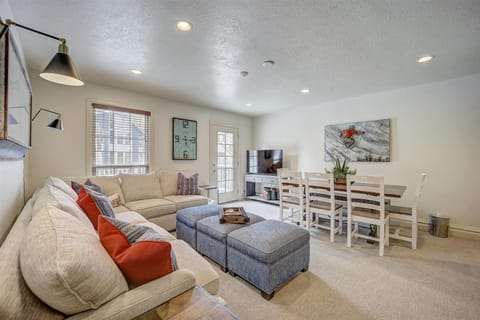 Eight Person Couch and Eight Person Dining Area