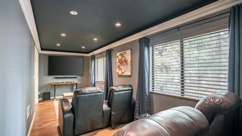 Theatre room for movie nights.