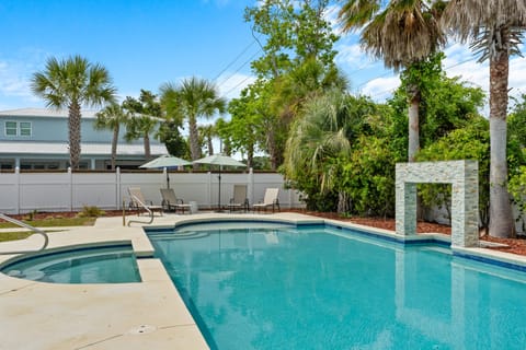 Surrounded by trees and sea breeze.