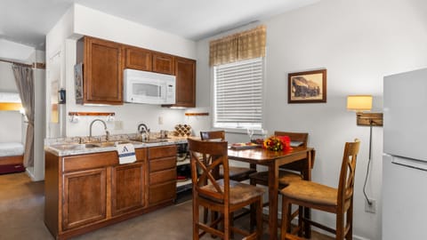 Kitchen stocked with essentials.