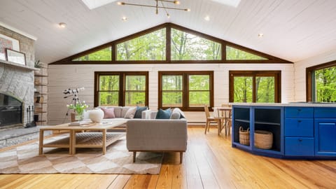 Spacious interior with tall ceilings and lots of light.