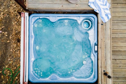 A relaxing spa on the outdoor patio.