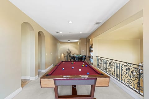 Upstairs pool table.