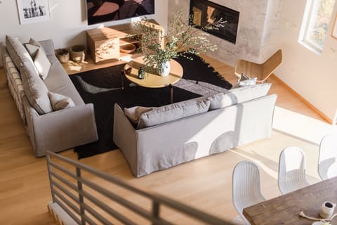 Natural light floods the space.