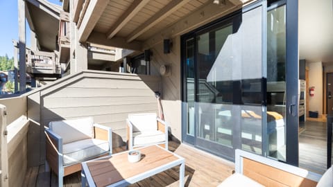 Private patio overlooking the village - perfect for people-watching!
