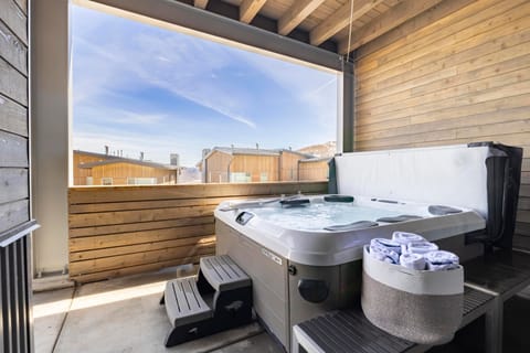Take a dip in the hot tub after a day skiing the slopes.