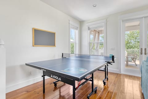 Ping pong table in the family room.