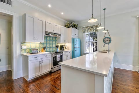 Spacious kitchen features modern applainces.