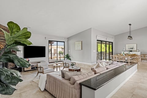 Spacious and modern living room.