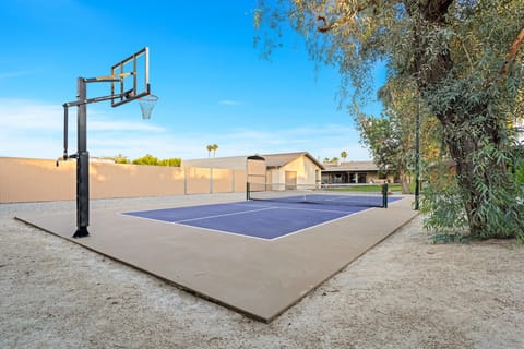 Basketball and pickle ball court.