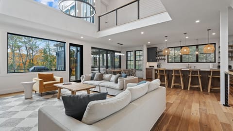 Modern, lofted interior with vaulted ceilings and tons of natural light.