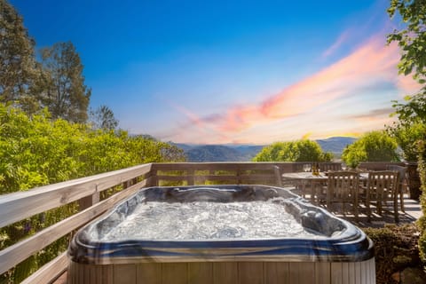 Mountain views from the hot tub.