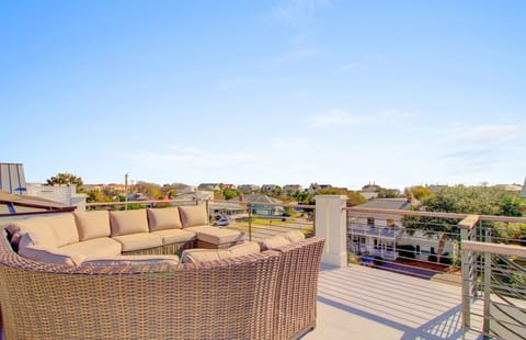Roof deck with ocean views.