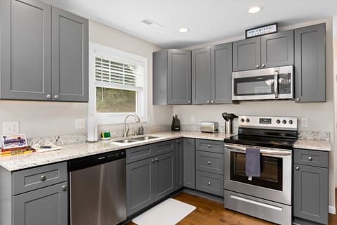 Fully equipped kitchen with everything you need.