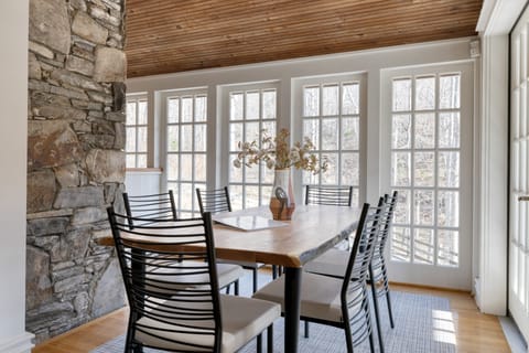 Dining area is filled with natural light.