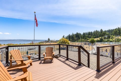 Enjoy waterfront vistas from the spacious deck.