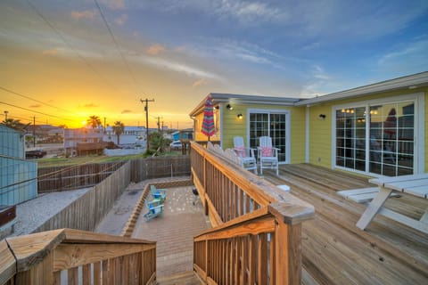Private deck sunset.
