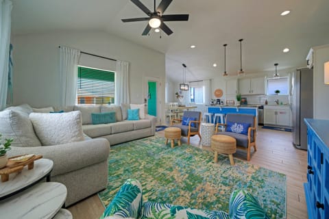 Plenty of comfortable seating in the living room.