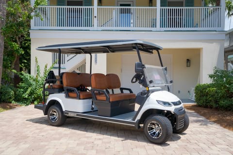 Golf cart available for rent.