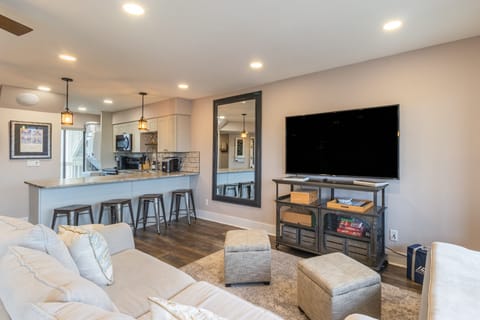 Watch a movie in the comfy living area.