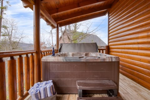 Hot tub with breathtaking views.
