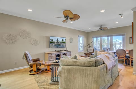 A comfortable sofa, kick back and relax!