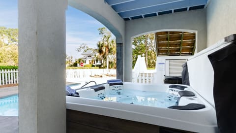 Take a dip in the hot tub.