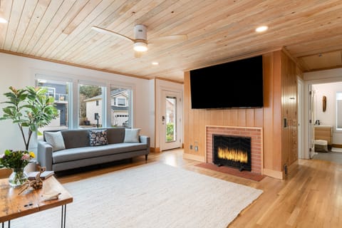 Fireplace and TV in the living room.