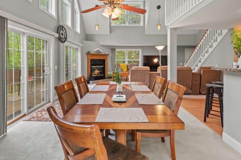 Open and inviting living room with a dining area.