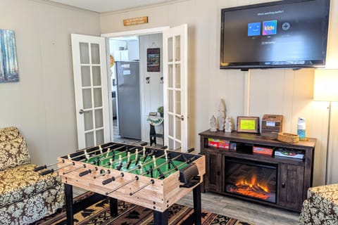 Experience endless fun with foosball, board games, and TV entertainment.