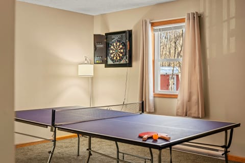 Game room fun with a ping pong table.