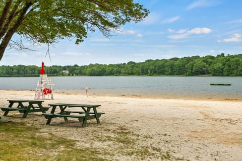 Near a beautiful community beach.
