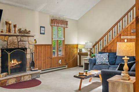 Relaxing retreat with a warm fireplace.