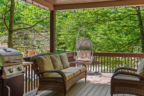 Wooded retreat with a place to relax.