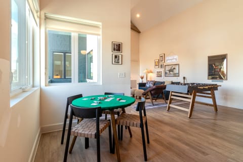 Game table in the living area.