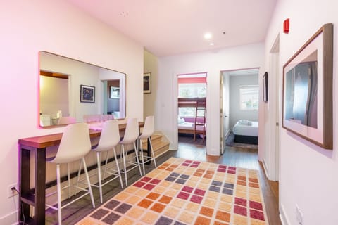 Makeup vanity for getting ready in style.