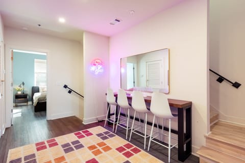 Makeup vanity for getting ready in style.