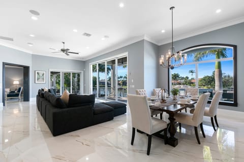 Expand your living space with floor-to-ceiling sliding glass doors.