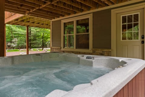 Experience ultimate relaxation in our inviting hot tub.