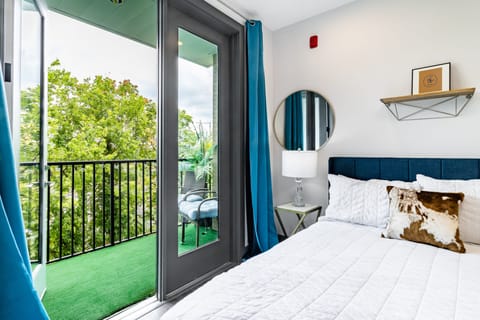 Patio accessible from the living room and primary bedroom.