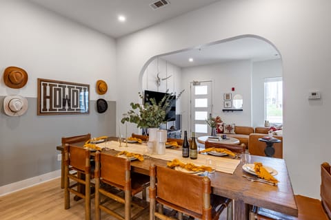 Large dining area with seating for 8.