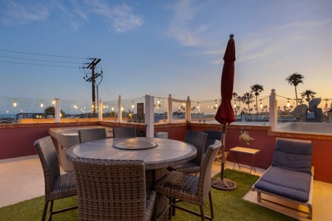 String lighting for ambiance.