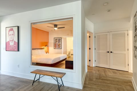 The primary bedroom features a king bed and an ensuite bathroom.